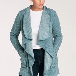 Anthroplogie La Fee Verte Draped Boucle Cardigan Sweater Mint Green S